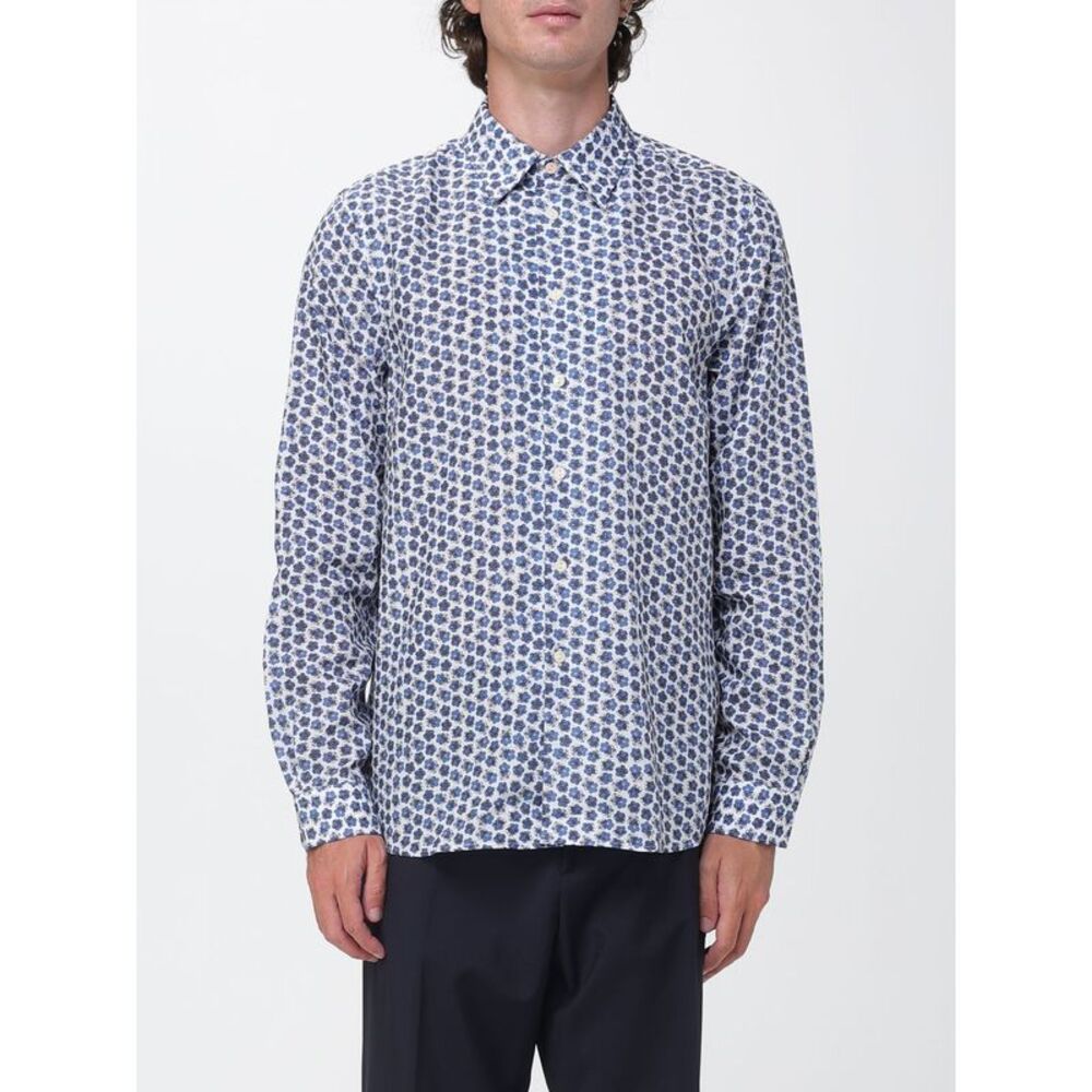 Paul Smith Men Paul Smith Slim Fit Floral Lyocell Shirt With French Collar